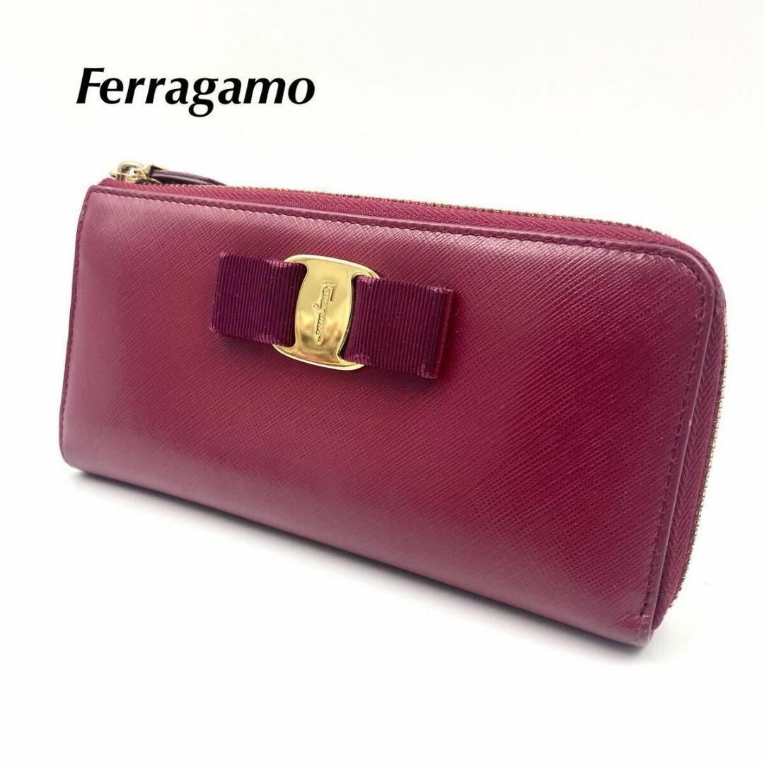 FERRAGAMO - 美品 Ferragamo 長財布 フェラガモ ラウンド FERRAGAMO - 美品 Ferragamo 長財布 フェラガモ ラウンド