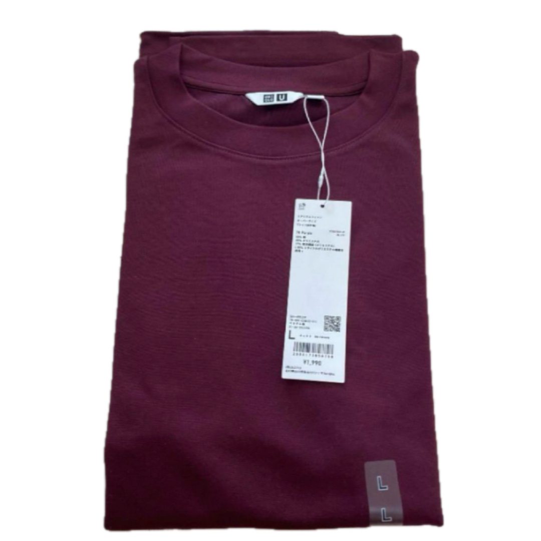 UNIQLO(ユニクロ)の新品 ユニクロ エアリズムコットンオーバーサイズt パープル L メンズのトップス(Tシャツ/カットソー(半袖/袖なし))の商品写真