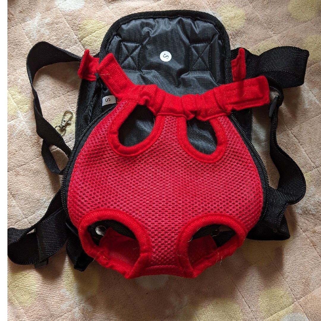 ペット用抱っこ紐 リュック　S　赤 その他のペット用品(犬)の商品写真
