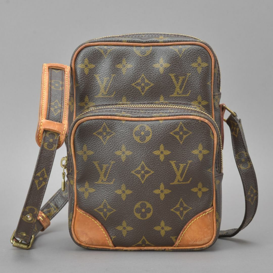 LOUIS VUITTON - ルイヴィトン◇アマゾン ショルダーバッグ モノグラム レザー 茶 ※内ベタ無し