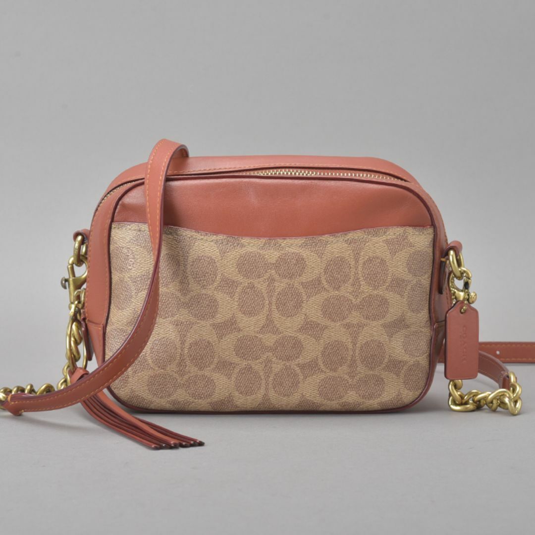 COACH - 美品◇コーチ シグネチャー ショルダーバッグ 2WAY PVC レザー ベージュ