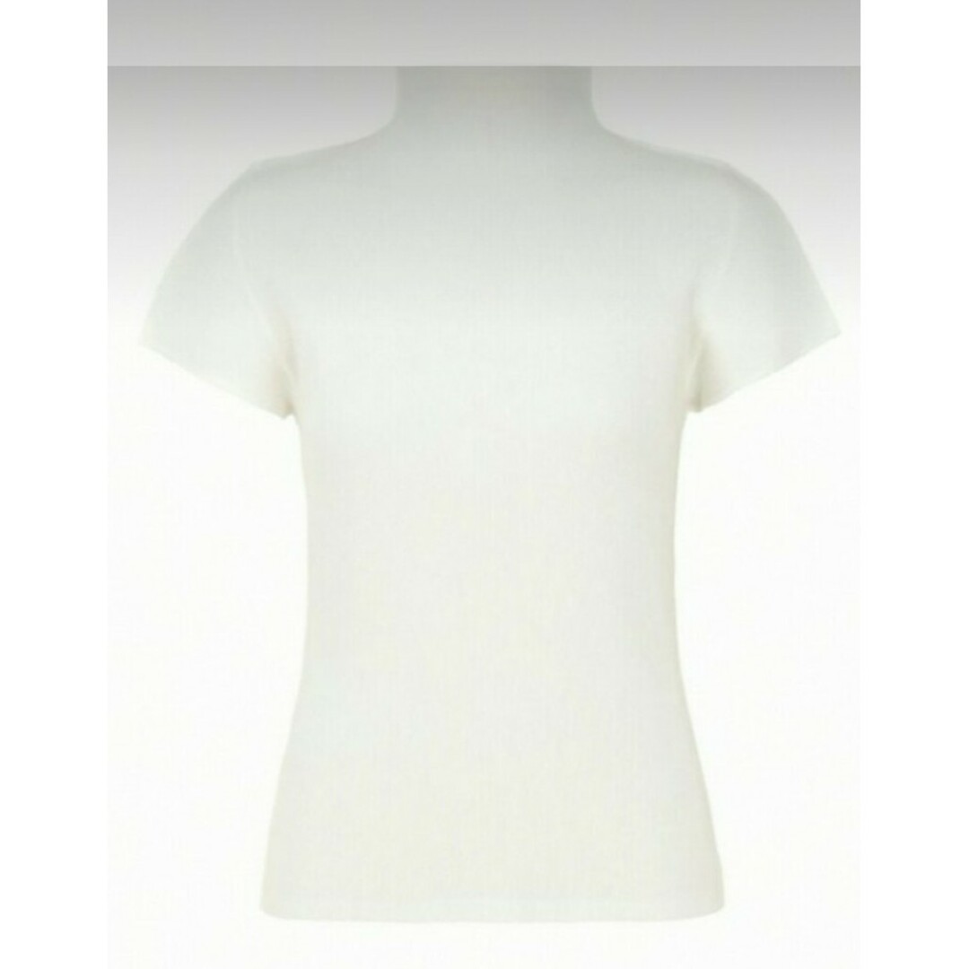 PLEATS PLEASE ISSEY MIYAKE(プリーツプリーズイッセイミヤケ)のミストBASICS【FK105】ハイネックトップス白 レディースのトップス(カットソー(半袖/袖なし))の商品写真