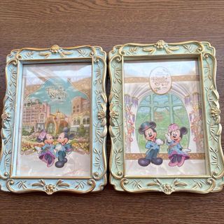 ディズニー(Disney)のファンタジースプリングスホテルポストカードフレーム入り2枚 フォトスタンド(キャラクターグッズ)