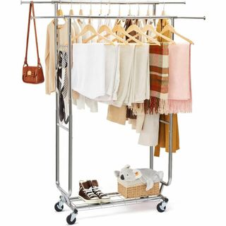 ハンガーラック パイプハンガーラック 耐荷重150KG 業務用　シルバー(ノーカラージャケット)