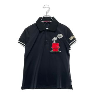 coco 中古 ダンスウィズドラゴン DANCE WITH DRAGON レディース 半袖ポロシャツ 3(L) 黒 ブラック スヌーピー