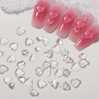 ネイルパーツ ネイルツール ハート パーツ 3D 透明 レジン ネイル DIY (ネイルケア)