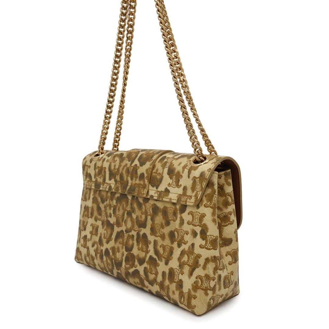 CELINE - セリーヌ チェーンショルダーバッグ レオパード ロゴ CELINE - セリーヌ チェーンショルダーバッグ レオパード ロゴ