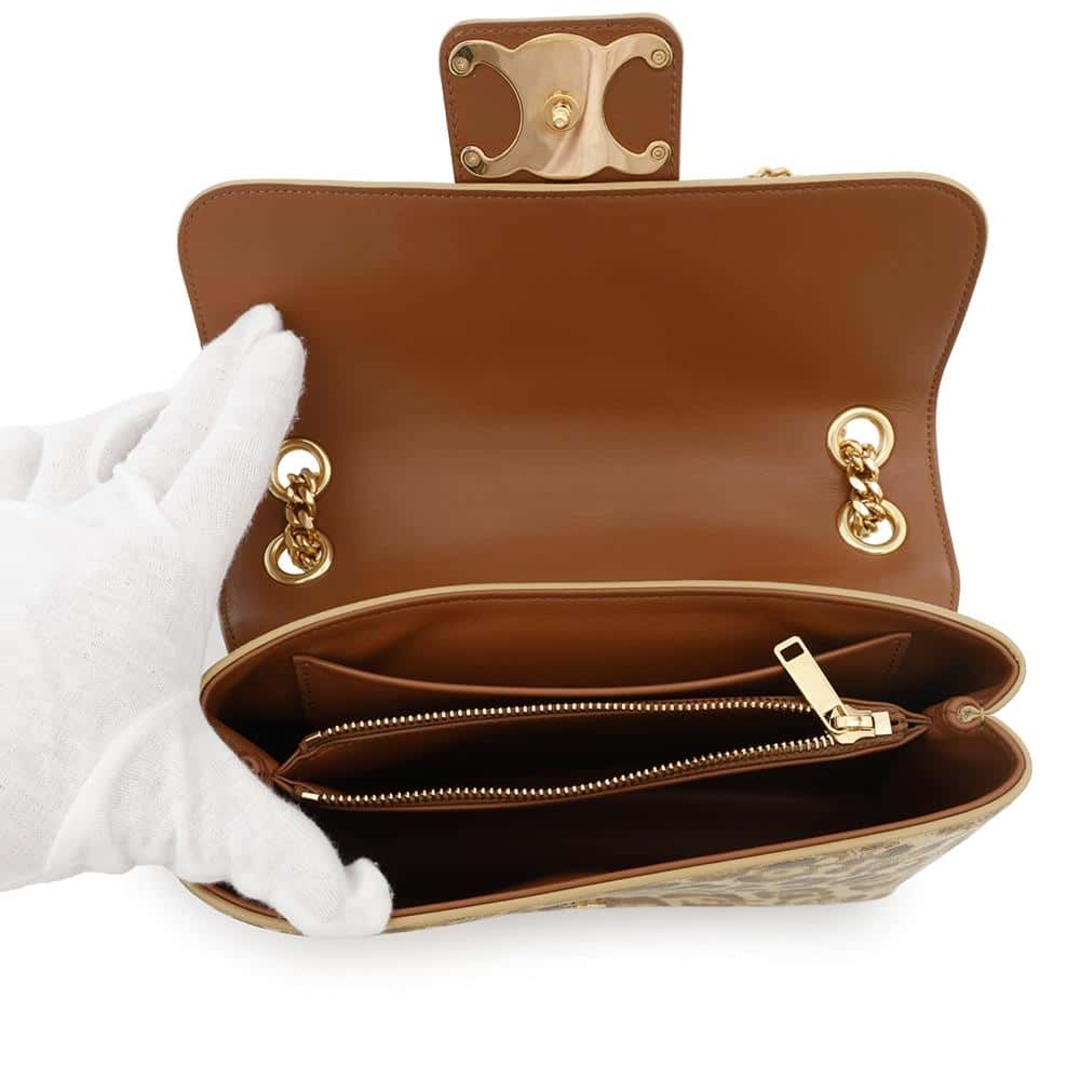 CELINE - セリーヌ チェーンショルダーバッグ レオパード ロゴ CELINE - セリーヌ チェーンショルダーバッグ レオパード ロゴ