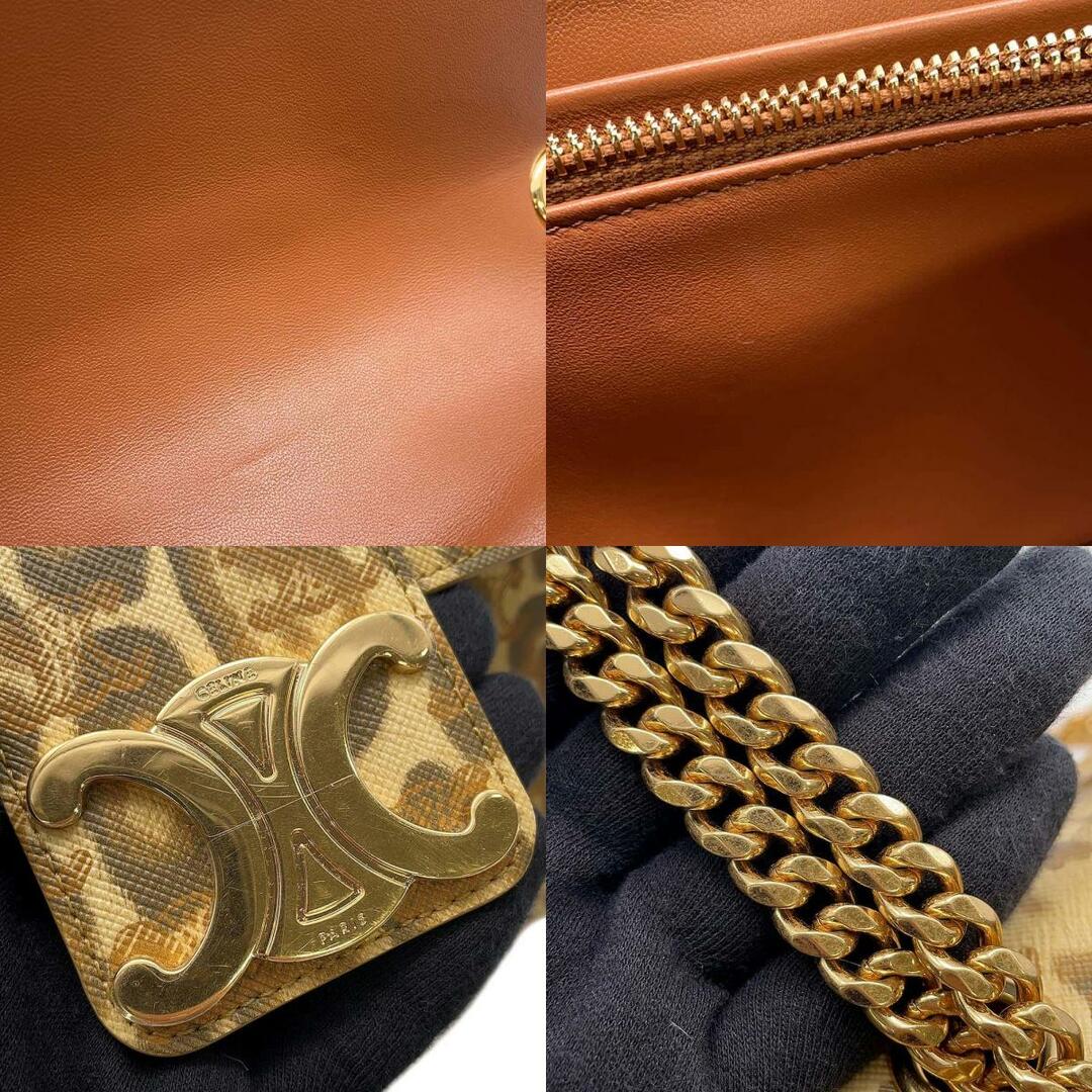CELINE - セリーヌ チェーンショルダーバッグ レオパード ロゴ CELINE - セリーヌ チェーンショルダーバッグ レオパード ロゴ