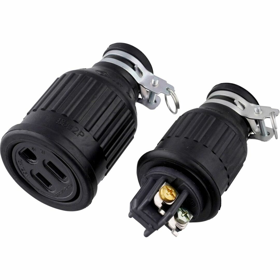 防水ゴムコードコネクタ セット品 接地2P15A125V WA35159 インテリア/住まい/日用品のインテリア/住まい/日用品 その他(その他)の商品写真