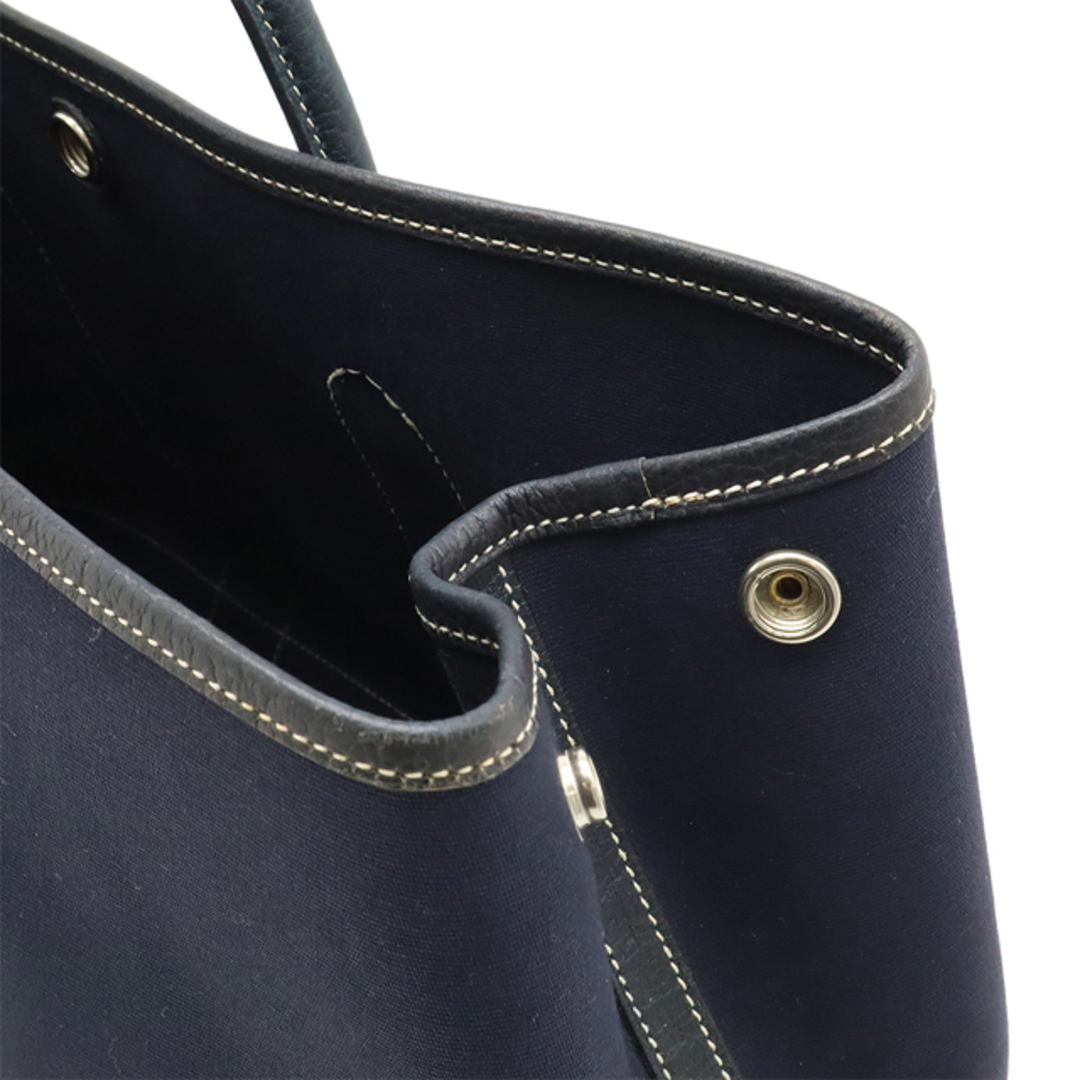 HERMES(エルメス)のHERMES エルメス ガーデンパーティPM トートバッグ ハンドバッグ トワルオフィシエ キャンバス レザー ネイビー 紺 シルバー金具 □I刻印 レディースのバッグ(トートバッグ)の商品写真