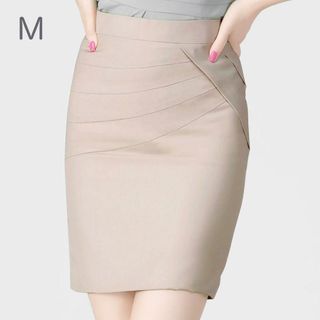 新品訳あり スカート ミニ丈 タイト ベージュ 無地 OL 通勤 春夏(ミニスカート)