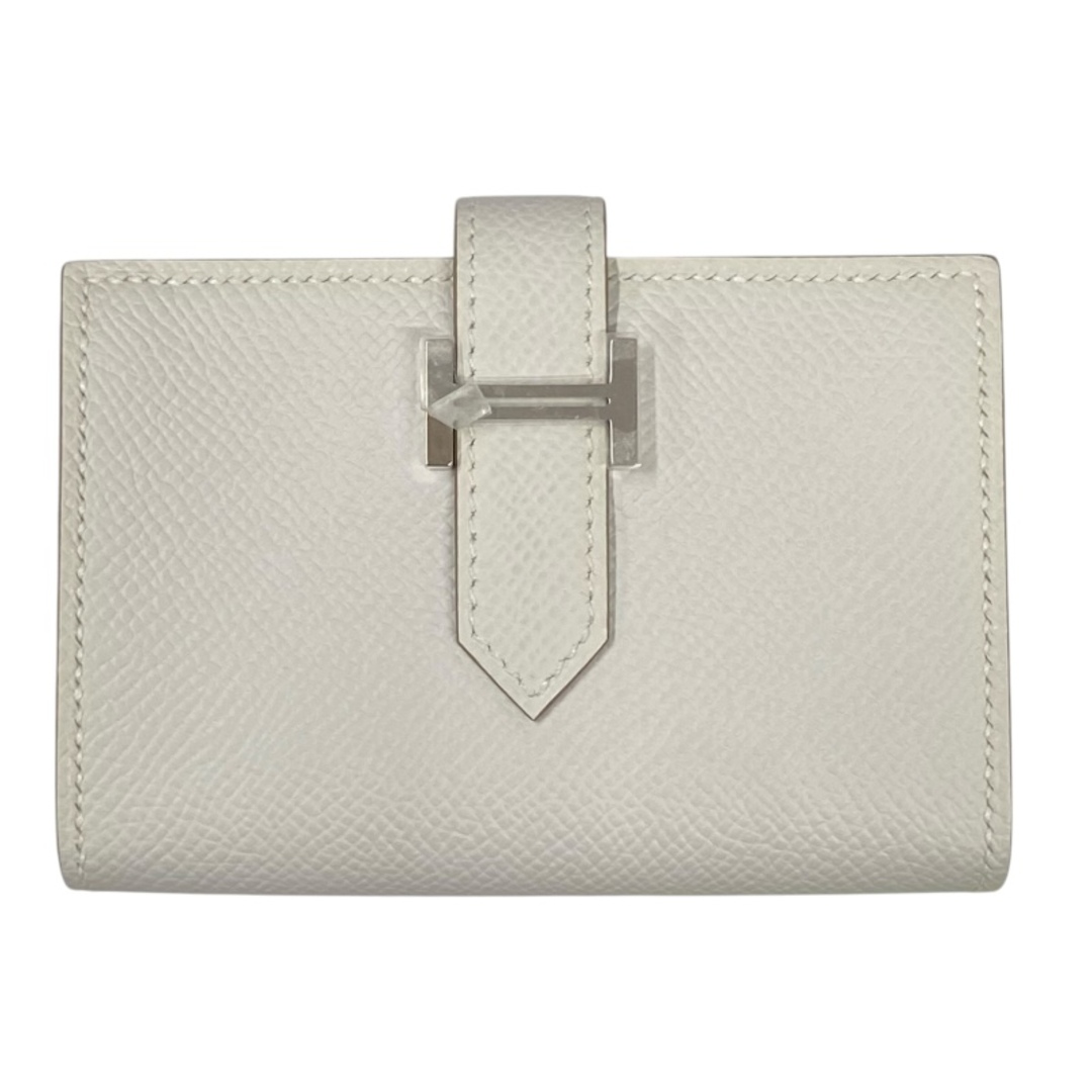 HERMES - 　エルメス HERMES べアンミニ B刻 ニューグリペール シルバー金具 ヴォーエプソン レディース 二つ折り財布