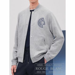 HERMES - エルメス 467830HA 胸元レザーパッチ付きコットン HERMES - エルメス 467830HA 胸元レザーパッチ付きコットン