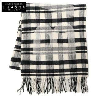 BALENCIAGA - バレンシアガ 【美品/国内正規】チェック ウール ロゴプリント フリンジ