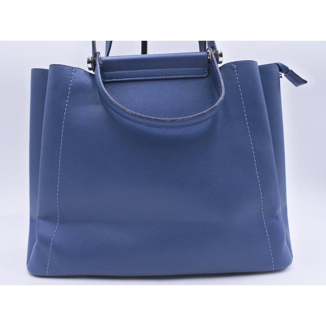 NATURAL BEAUTY BASIC(ナチュラルビューティーベーシック)のNATURAL BEAUTY BASIC ナチュラルビューティーベーシック フェイクレザー 2WAY ハンド バッグ 青 ■■ レディース レディースのバッグ(ハンドバッグ)の商品写真