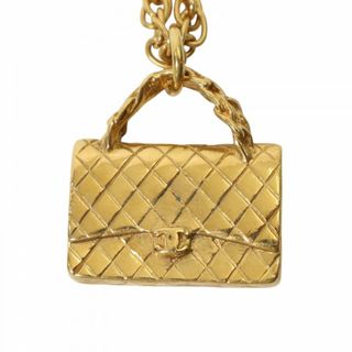 シャネル(CHANEL)のCHANEL シャネル ネックレス ココマーク マトラッセモチーフ アクセサリー バッグ ココ ゴールド GP    95P ブラック 黒 レディース 約40.7g 1995年【中古品】(ネックレス)