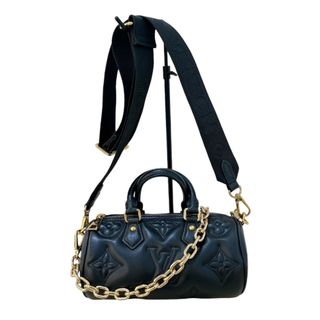 ルイヴィトン(LOUIS VUITTON)の　ルイ・ヴィトン LOUIS VUITTON パピヨンBB バブルグラム M59800 ブラック ゴールド金具 モノグラム・アンプラント レディース ショルダーバッグ(ショルダーバッグ)