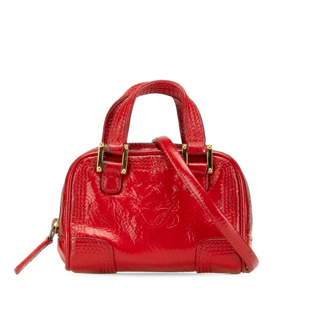 LOEWE - ロエベ アナグラム アマソナ ミニバッグ 斜め掛け ショルダーバッグ パテントレザー レディース LOEWE 【1-0205339】