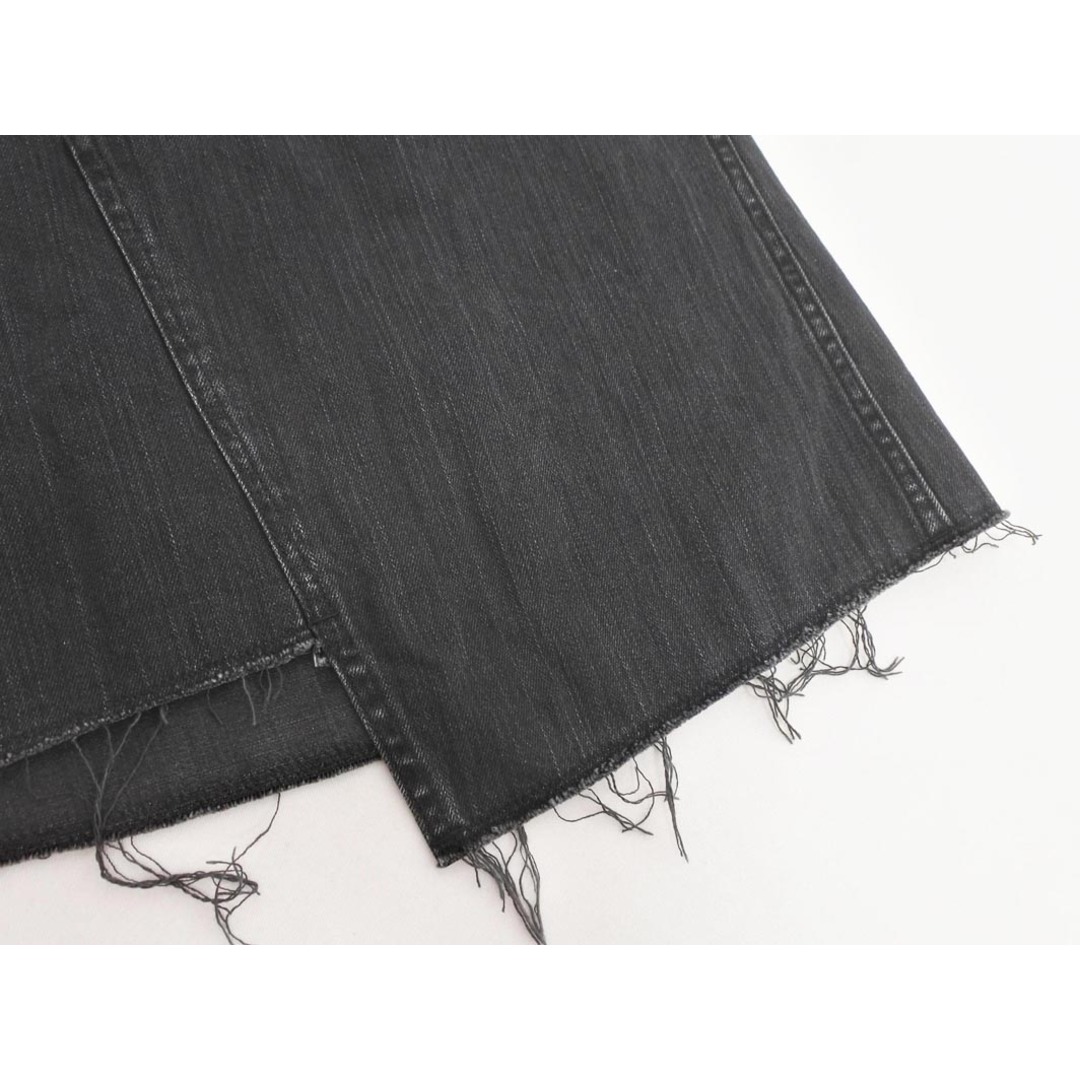 Adam et Rope'(アダムエロぺ)のADAM ET ROPE' アダムエロペ ヘムライン デニムスカート size36/黒 ■■ レディース レディースのスカート(ひざ丈スカート)の商品写真