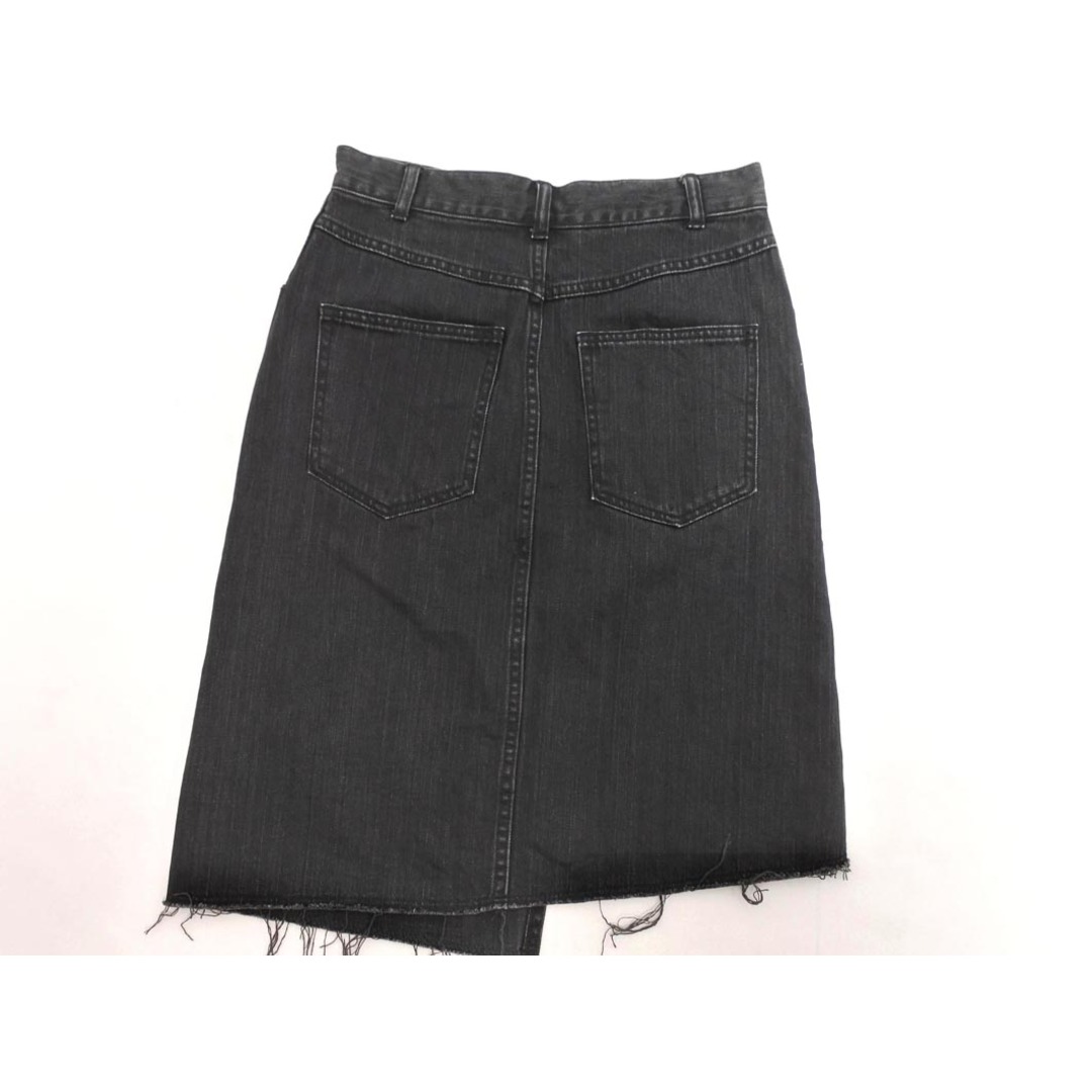 Adam et Rope'(アダムエロぺ)のADAM ET ROPE' アダムエロペ ヘムライン デニムスカート size36/黒 ■■ レディース レディースのスカート(ひざ丈スカート)の商品写真