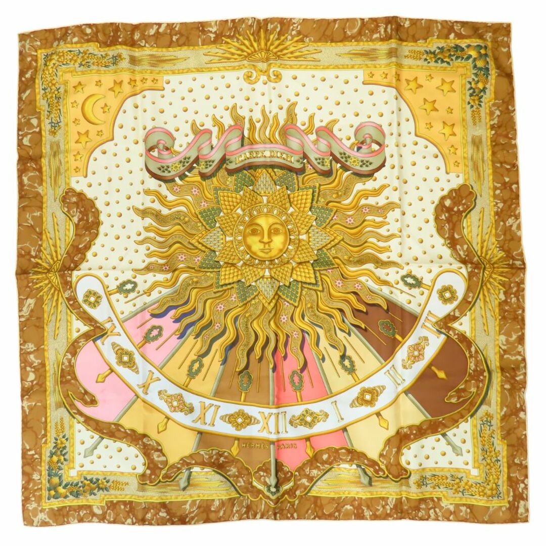 HERMES - 【中古】 エルメス スカーフ カレ90 今日一日を楽しむ HERMES - 【中古】 エルメス スカーフ カレ90 今日一日を楽しむ