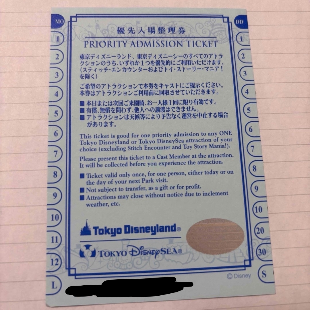 Disney(ディズニー)のディズニー チケットの施設利用券(遊園地/テーマパーク)の商品写真