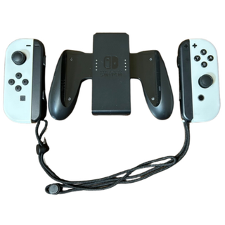 ニンテンドースイッチ(Nintendo Switch)のNintendo Switch Joy-Con ホワイト + グリップ 美品(家庭用ゲーム機本体)