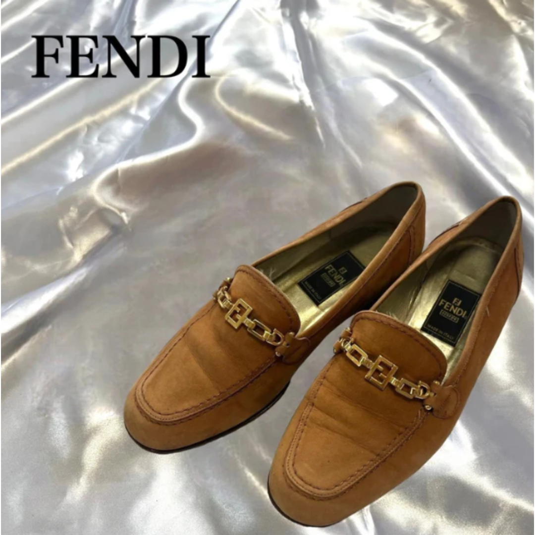 FENDI - FENDI フェンディ ローファー ブラウン×ゴールド 22.5cm　レディース