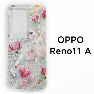 OPPO Reno11A クリア 花 透明 カバー (Androidケース)
