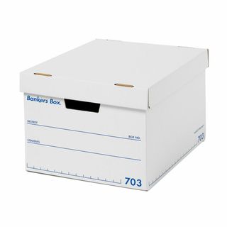 フェローズ バンカーズボックス 703S 白/青 3個1セット 収納ボックス M(その他)