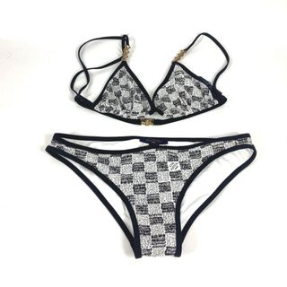 ルイヴィトン(LOUIS VUITTON)のルイヴィトン LOUIS VUITTON ビキニ ダミエ柄 スイムウエア スィムウェア セット トップス パンツ 水着 ポリアミド ホワイト 未使用(水着)