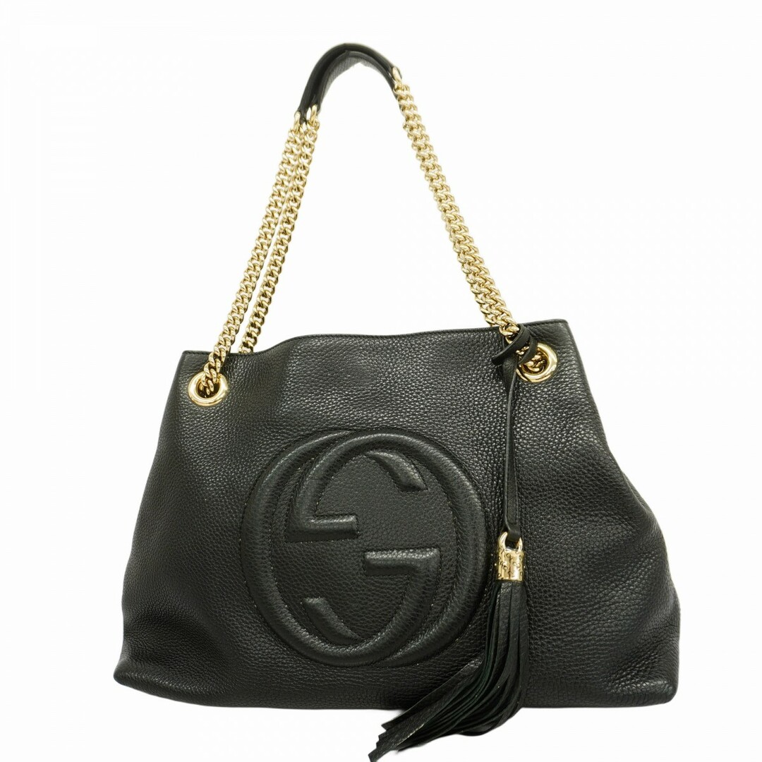 GUCCI - 【5de6429-b】グッチ ショルダーバッグ ソーホー 308982 レザー ブラック シャンパンゴールド金具【中古】レディース