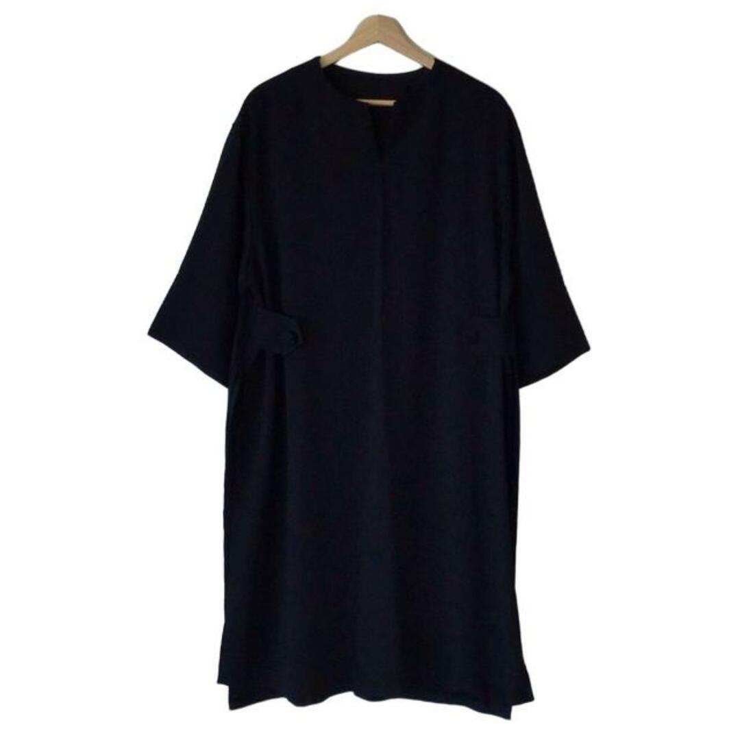 ADORE(アドーア) ワンピース サイズ38 M レディース - 黒 クルーネック/七分袖/ロング/異素材切り替え