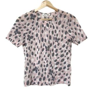 ハナエモリ(HANAE MORI)のHANAE MORI(ハナエモリ) 半袖カットソー サイズ38 M レディース - ピンク×ダークグレー×白 メッシュ(カットソー(半袖/袖なし))