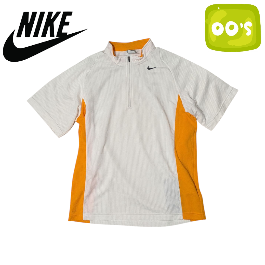 NIKE(ナイキ)の00s VIntage NIKE ホワイト ハーフジップ 半袖シャツ メンズのトップス(Tシャツ/カットソー(半袖/袖なし))の商品写真
