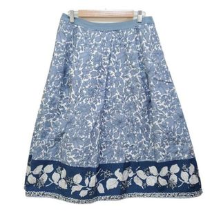 Max MaraWEEKEND(マックスマーラウィークエンド) ロングスカート サイズJ 44 レディース美品  - ライトブルー×白(ロングスカート)