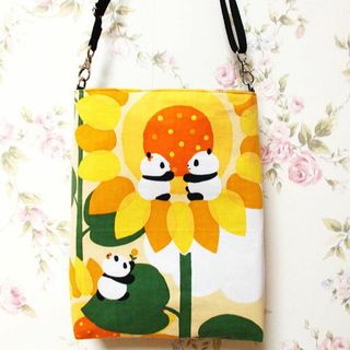 ハンドメイドポシェット ひまわりとパンダちゃん サコッシュ ショルダーバッグ 向(バッグ)