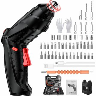電動ドライバー 小型 初心者向き USB 充電式 DIY 工具 収納ケース付き(工具)