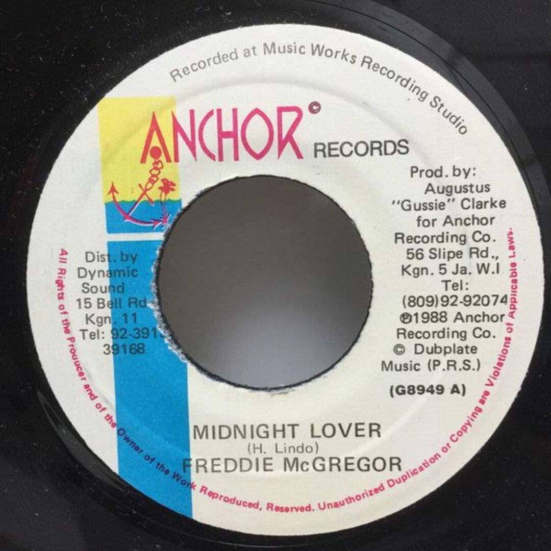 ジャマイカ7" Freddie McGregor Midnight Lover G8949 Anchor Records (2) /00080 エンタメ/ホビーのエンタメ その他(その他)の商品写真