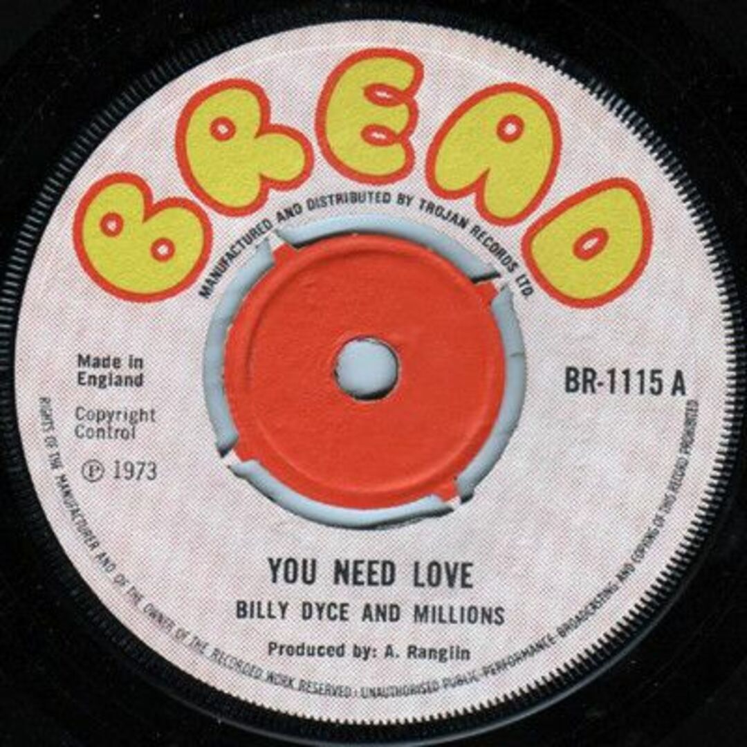 ジャマイカ7" Billy Dice And The Millions You Need Love BR1115 Bread /00080 エンタメ/ホビーのエンタメ その他(その他)の商品写真