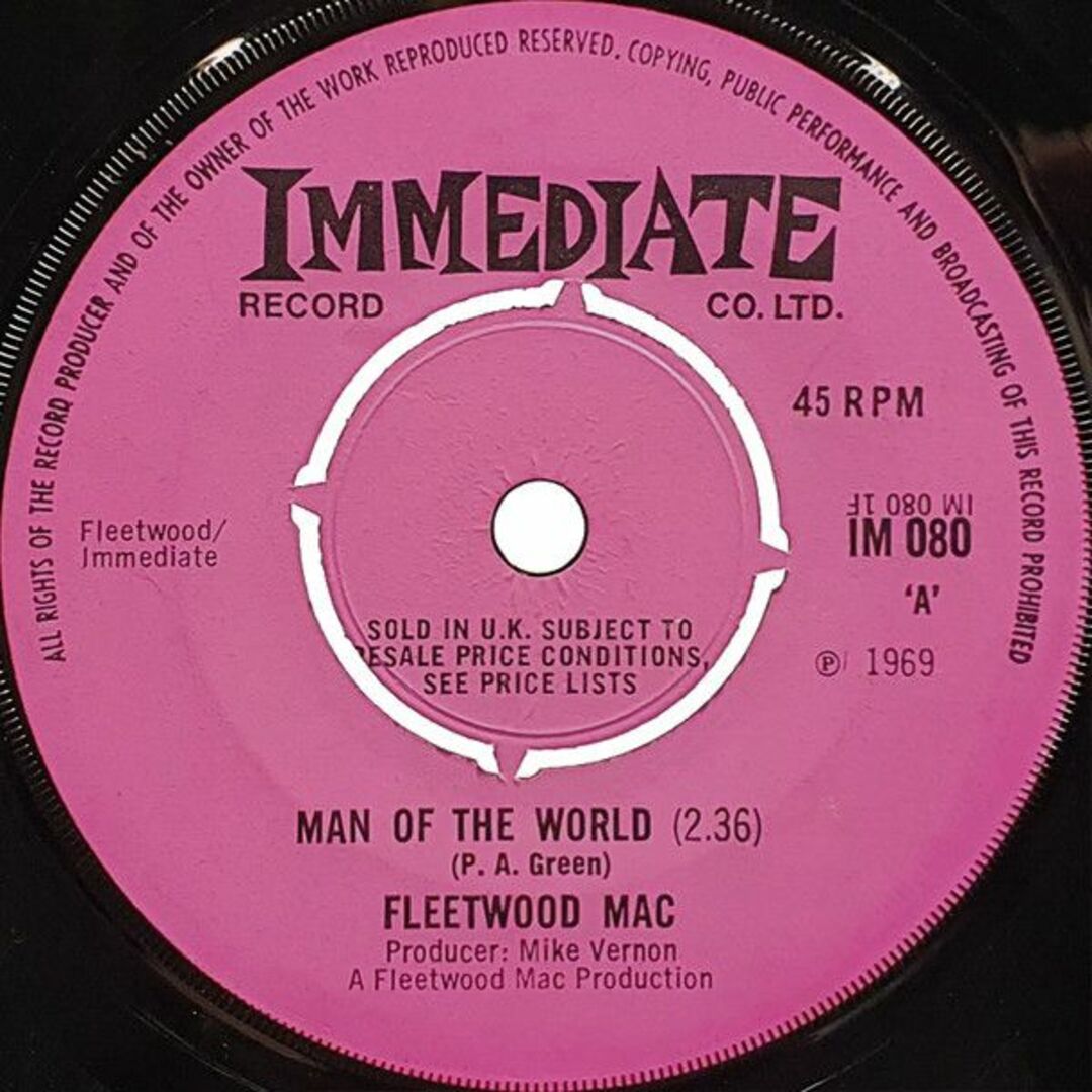 英7" Fleetwood Mac Man Of The World IM080 Immediate /00080 エンタメ/ホビーのエンタメ その他(その他)の商品写真