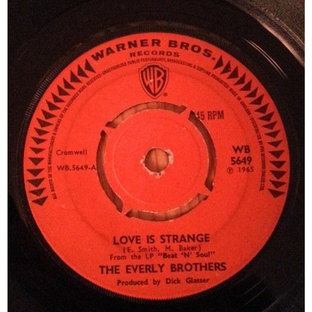 英7" Everly Brothers Love Is Strange WB5649 Warner Bros. Records /00080 エンタメ/ホビーのエンタメ その他(その他)の商品写真