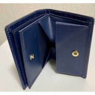 高品質　牛革 折り畳み財布　青　プレゼント　高品質　大容量　2つ折り　ブルー(折り財布)