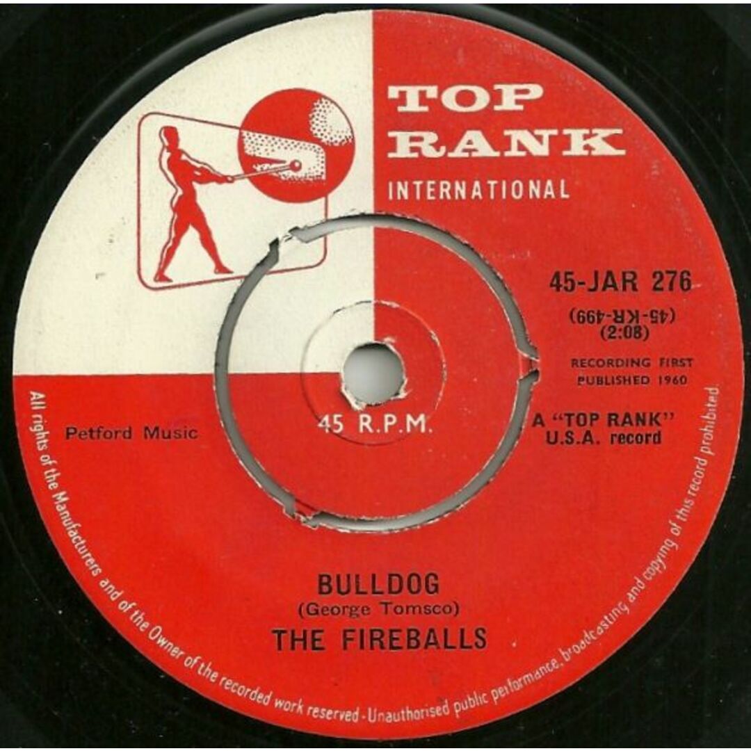 英7” Fireballs Bulldog 45JAR276 Top Rank International /00080 エンタメ/ホビーのエンタメ その他(その他)の商品写真