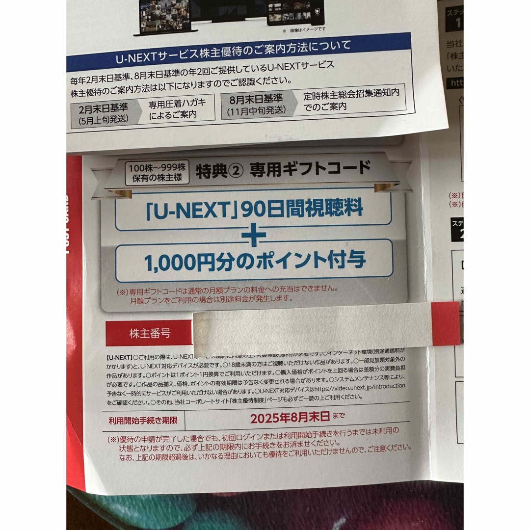 U-NEXT 90日✖️2 ➕1000P✖️2 チケットの映画(その他)の商品写真