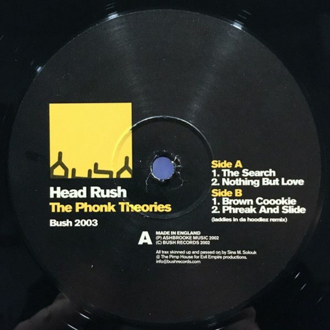 英12" Headrush The Phonk Theories BUSH2003 Bush /00250 エンタメ/ホビーのエンタメ その他(その他)の商品写真