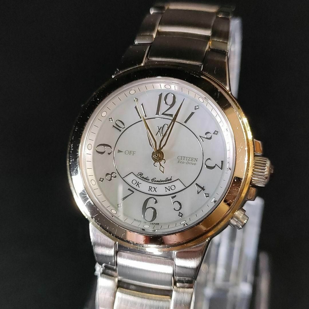極美品 CITIZEN シチズン XC ホワイト シェル シルバー ソーラー