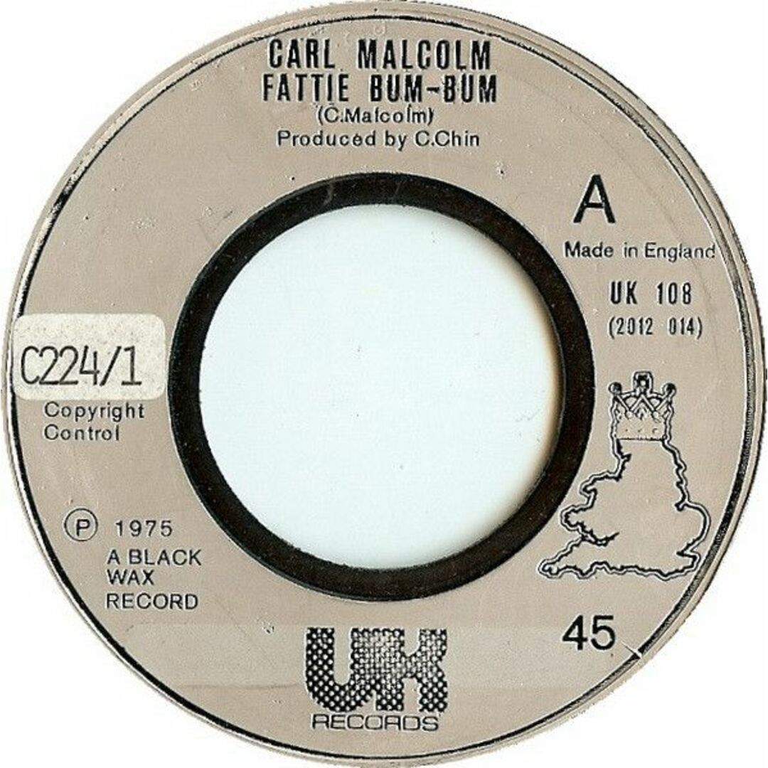 英7" Carl Malcolm / Skin, Flesh & Bones Fattie Bum-Bum / Bum-Bum Situation UK108 UK Records, UK Records /00080 エンタメ/ホビーのエンタメ その他(その他)の商品写真