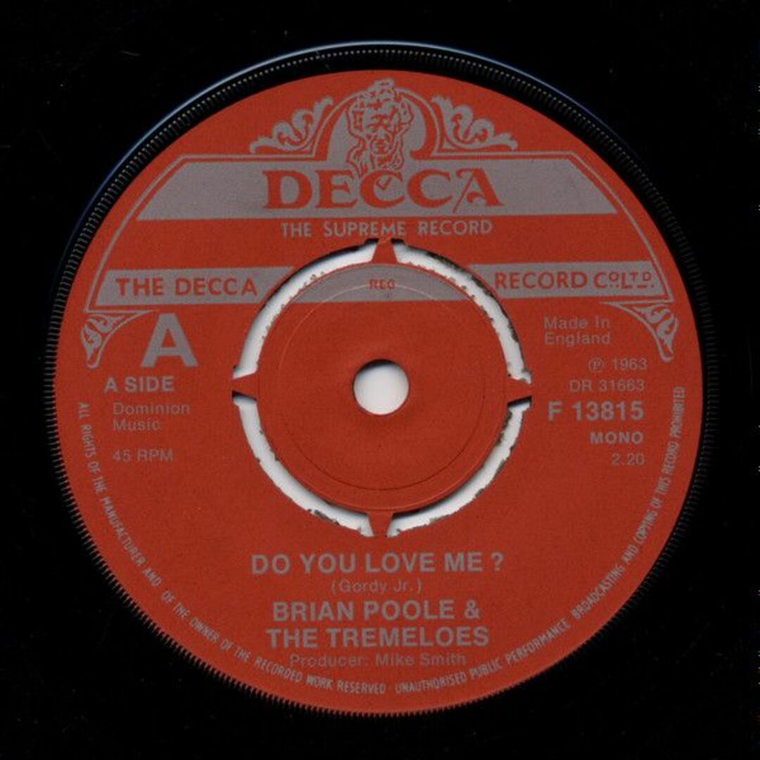 英7" Brian Poole & The Tremeloes Do You Love Me? / Someone, Someone F13815 Decca /00080 エンタメ/ホビーのエンタメ その他(その他)の商品写真